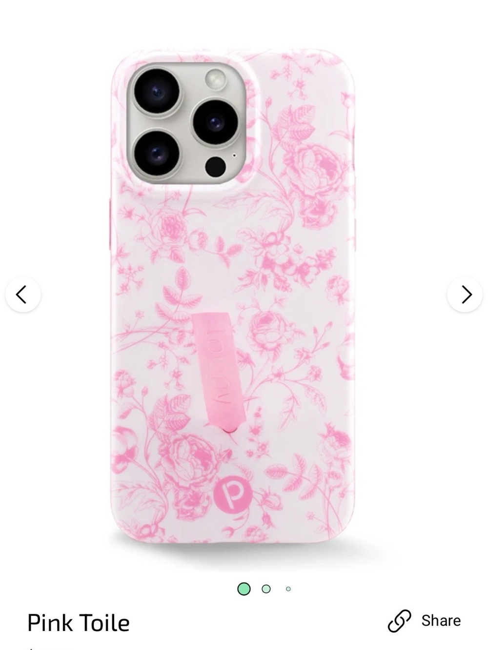 Pelican Pink Toile Floral Phone Case for iPhone